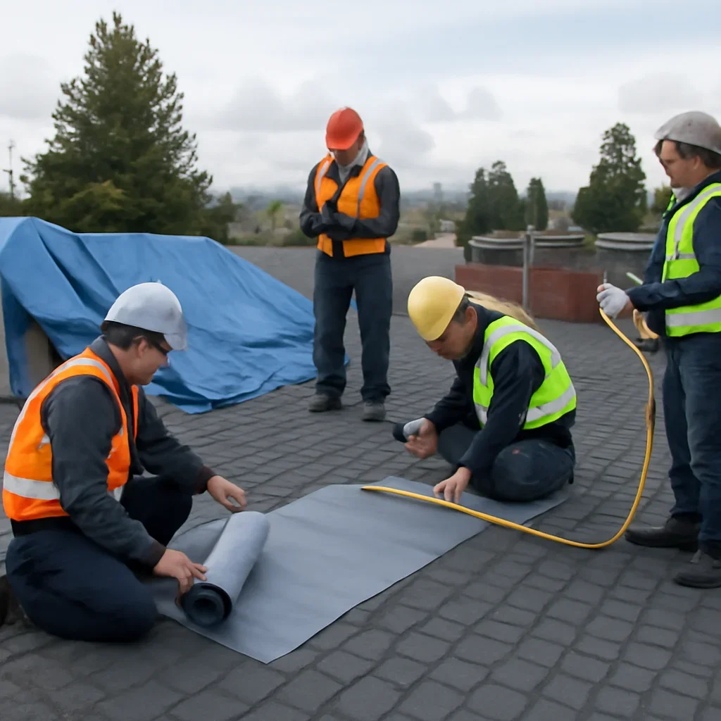 Organized work process for roof leak detection