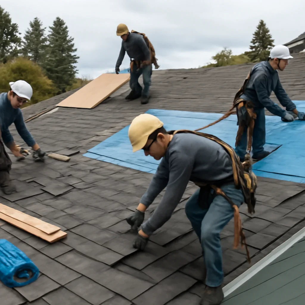 Organized work process for roof repair