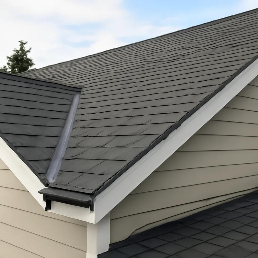 Completed roofing detail associated with roof replacement cost calculator