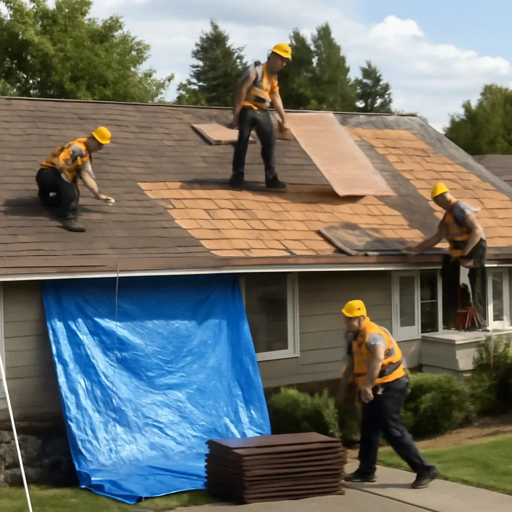 Organized work process for roof replacement in langley, b.c.
