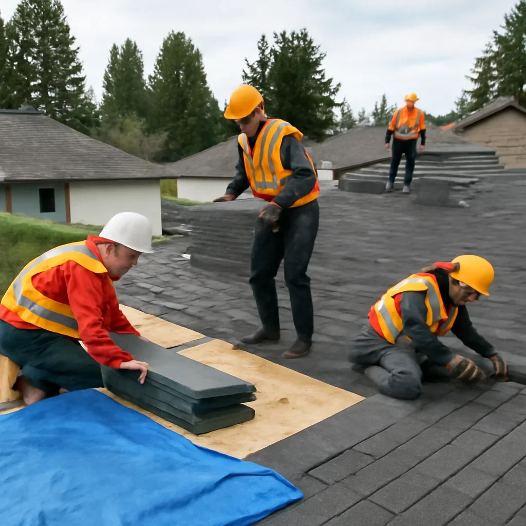 Organized work process for roof replacement
