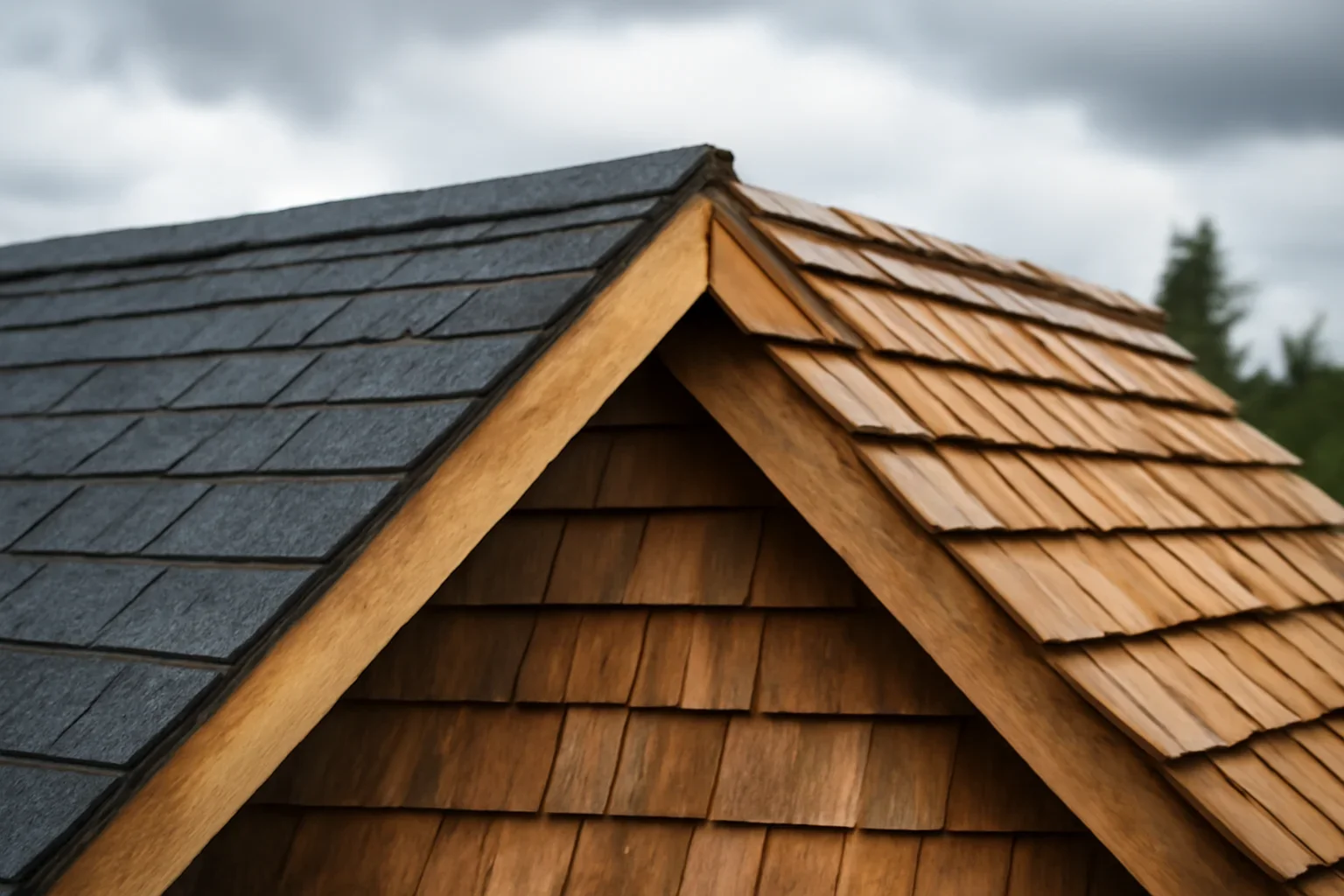 Roof detail supporting roofing material comparison