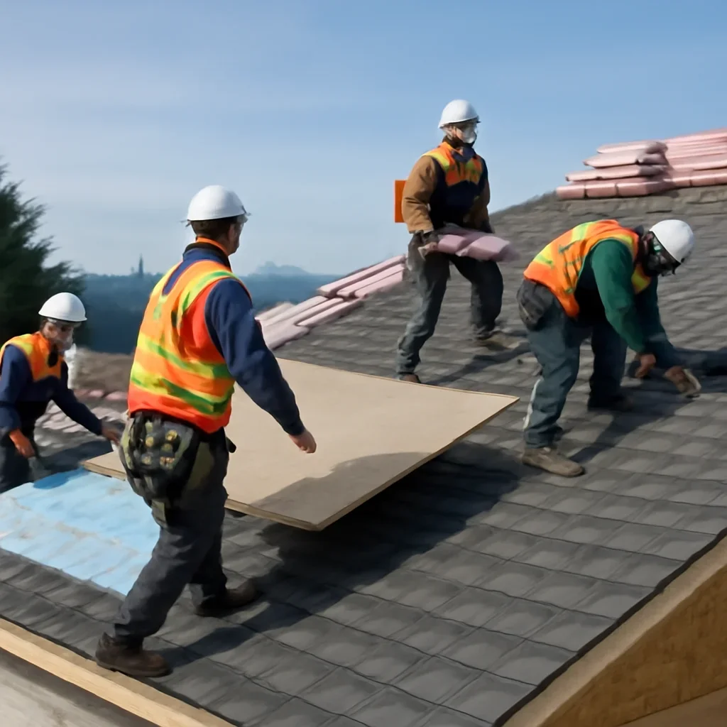 Organized work process for roofing systems