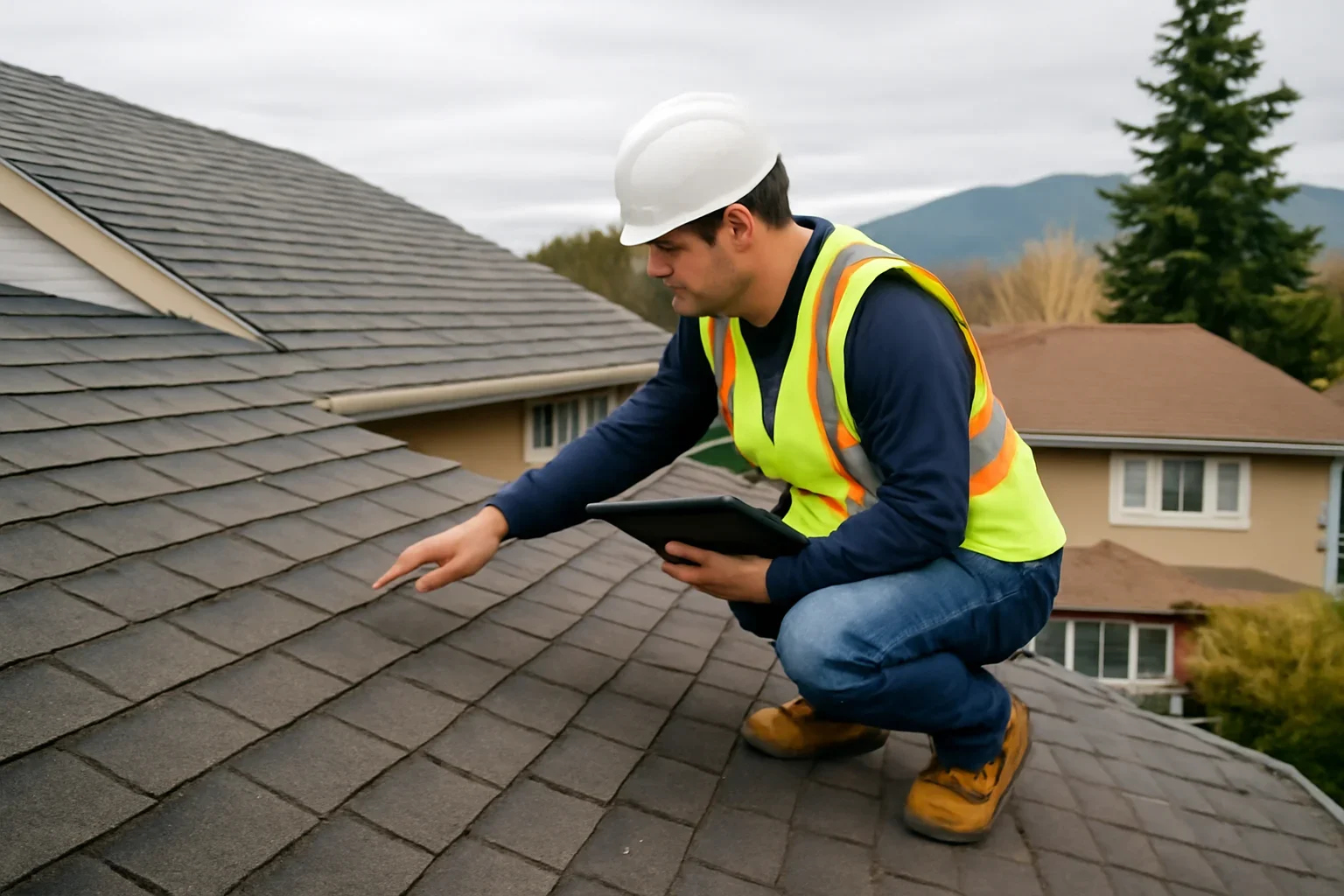 Roofing assessment at a Salmon Arm property