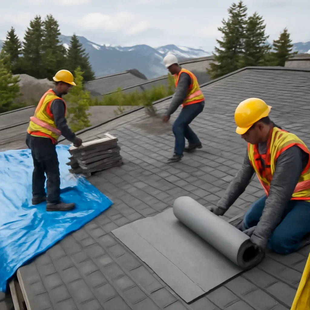 Organized work process for roofing service areas