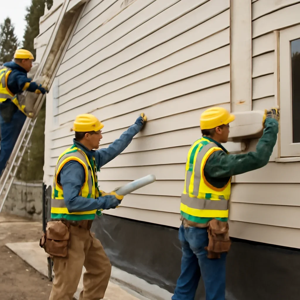 Organized work process for siding installation