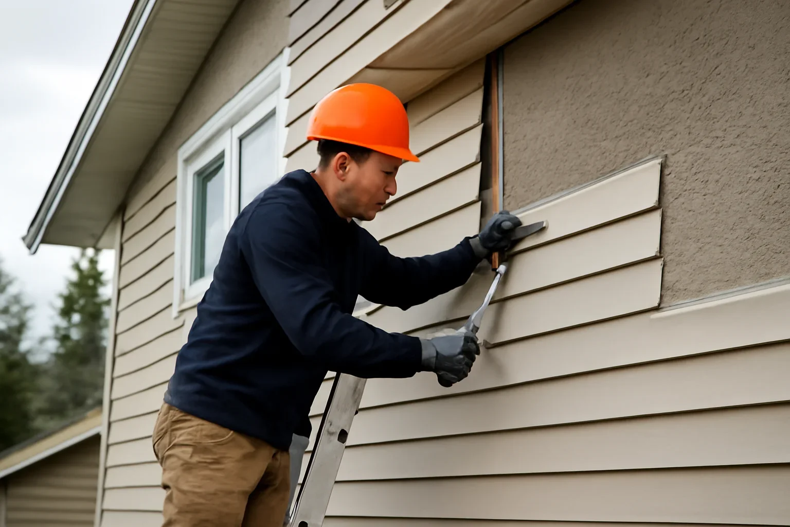 Professional roofing work related to siding repair