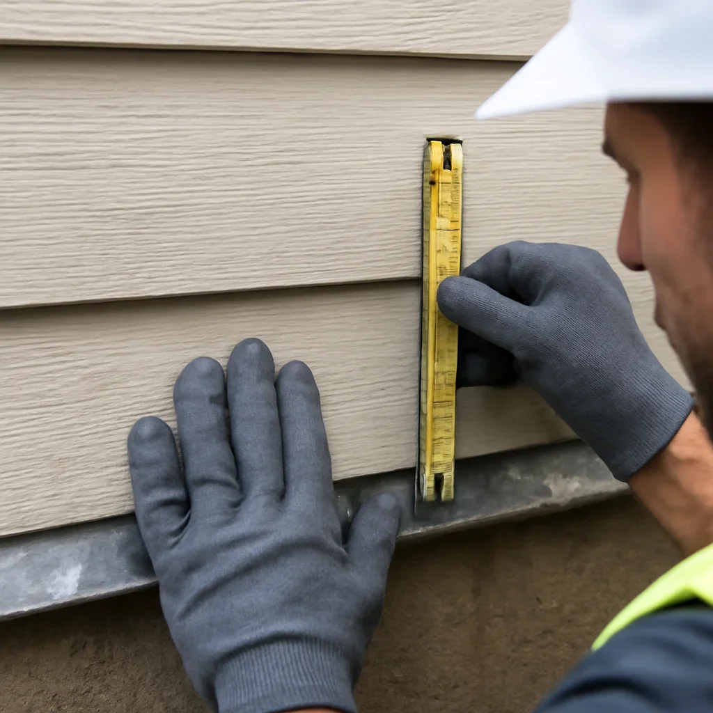Close assessment of details connected to siding repair