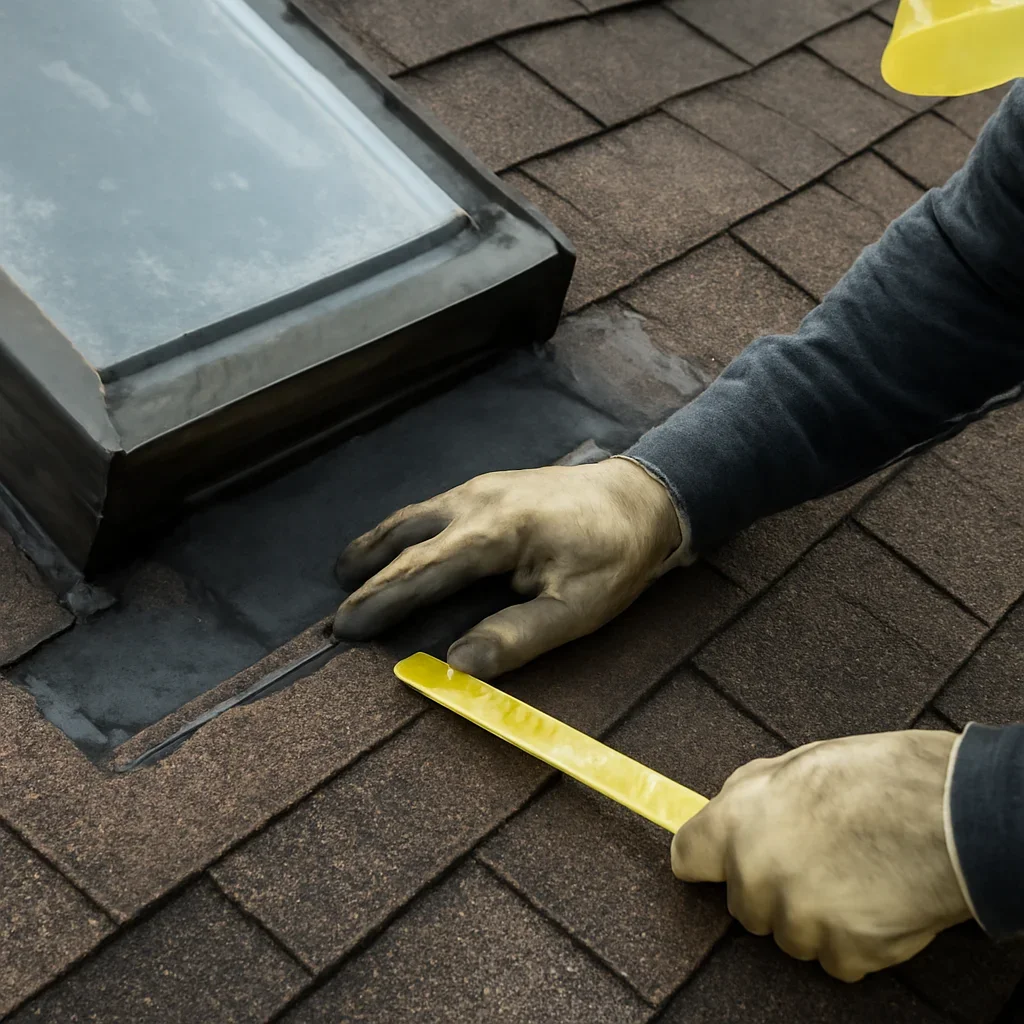 Close assessment of details connected to skylight leak repair