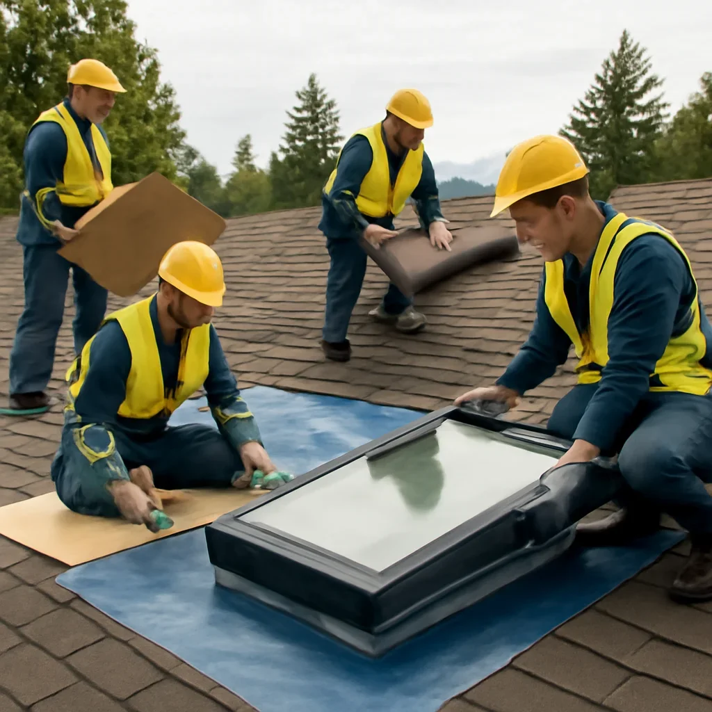 Organized work process for skylight repair and installation