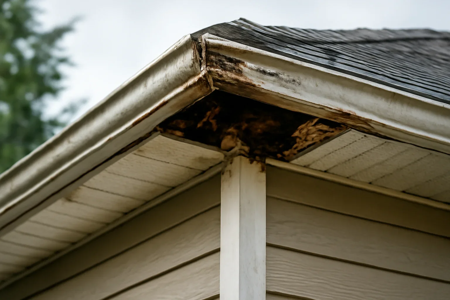Roof detail supporting soffit and fascia damage: signs and repair options