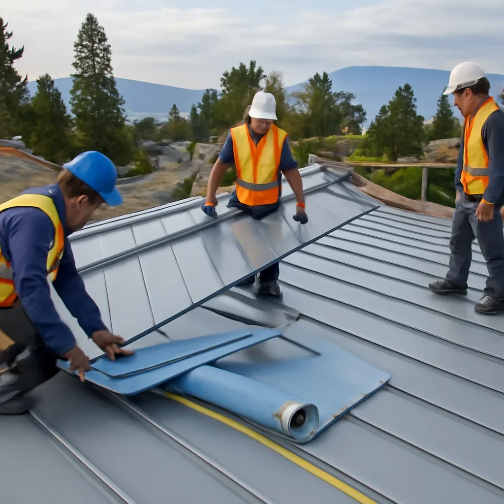 Organized work process for standing-seam metal roofing