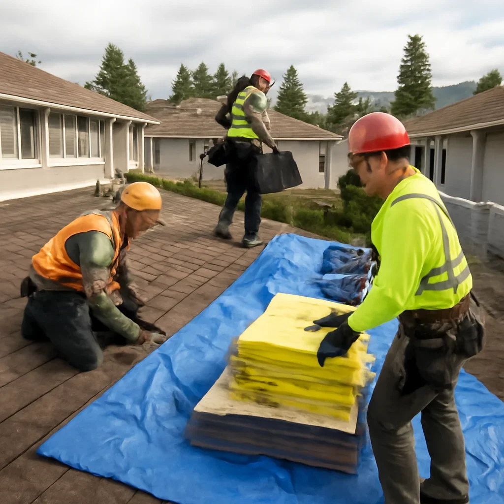 Organized work process for roofing for strata councils