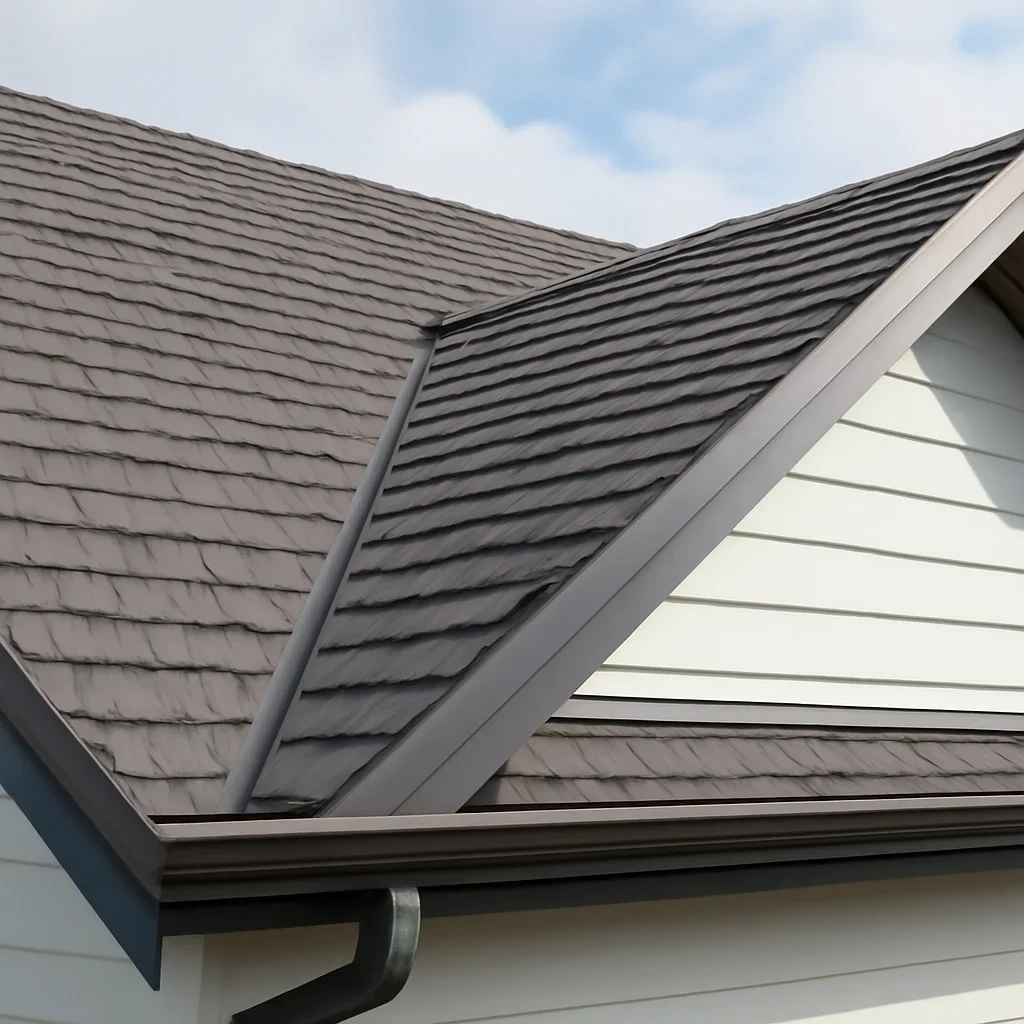 Completed roofing detail associated with suppliers and materials