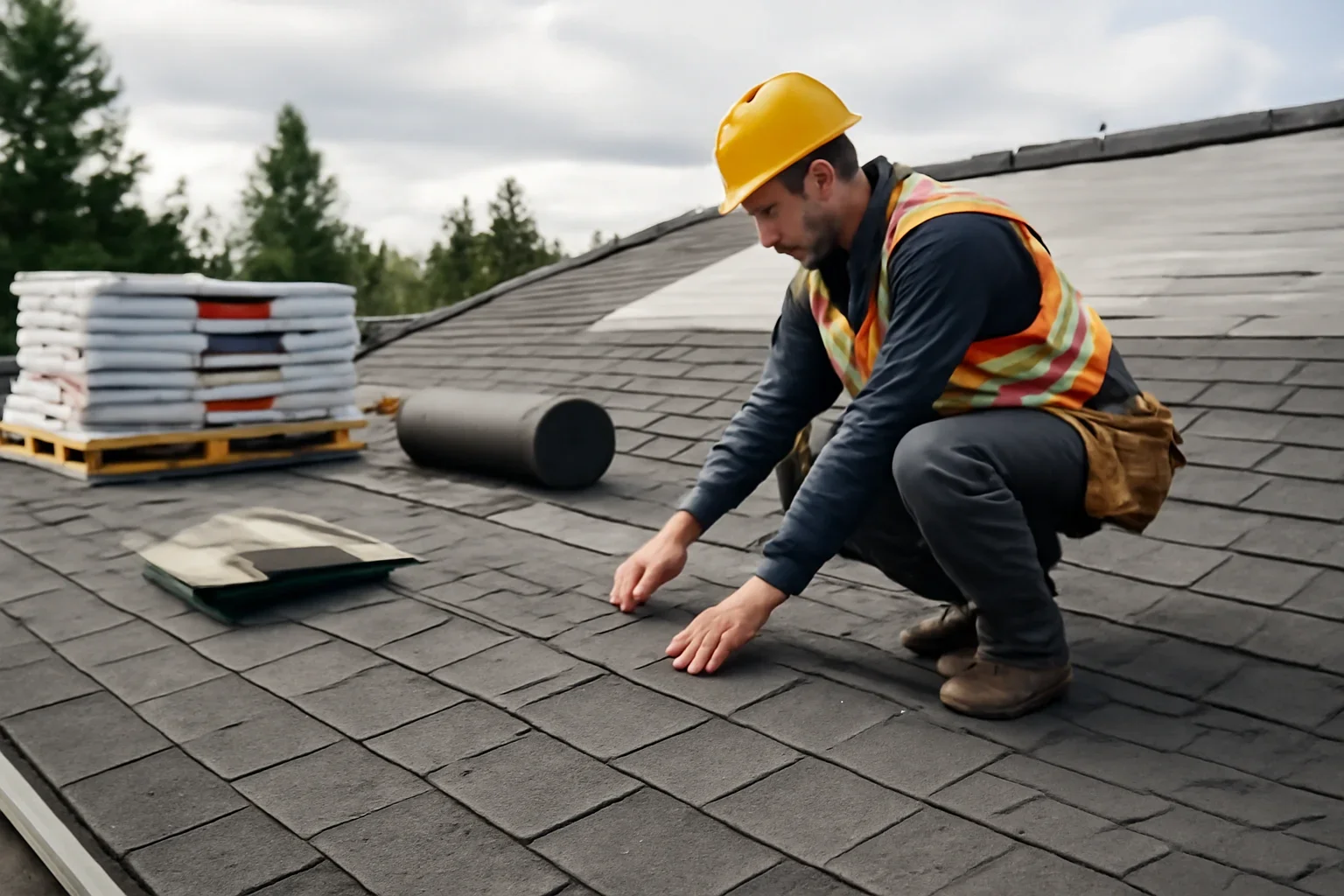 Professional roofing work related to suppliers and materials