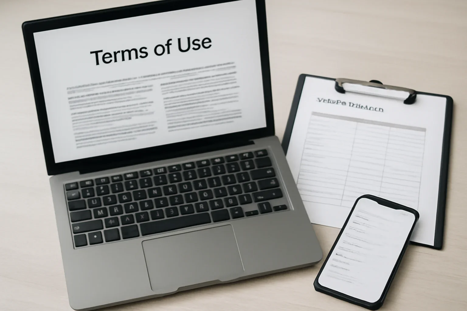 Website information and customer records for terms of use