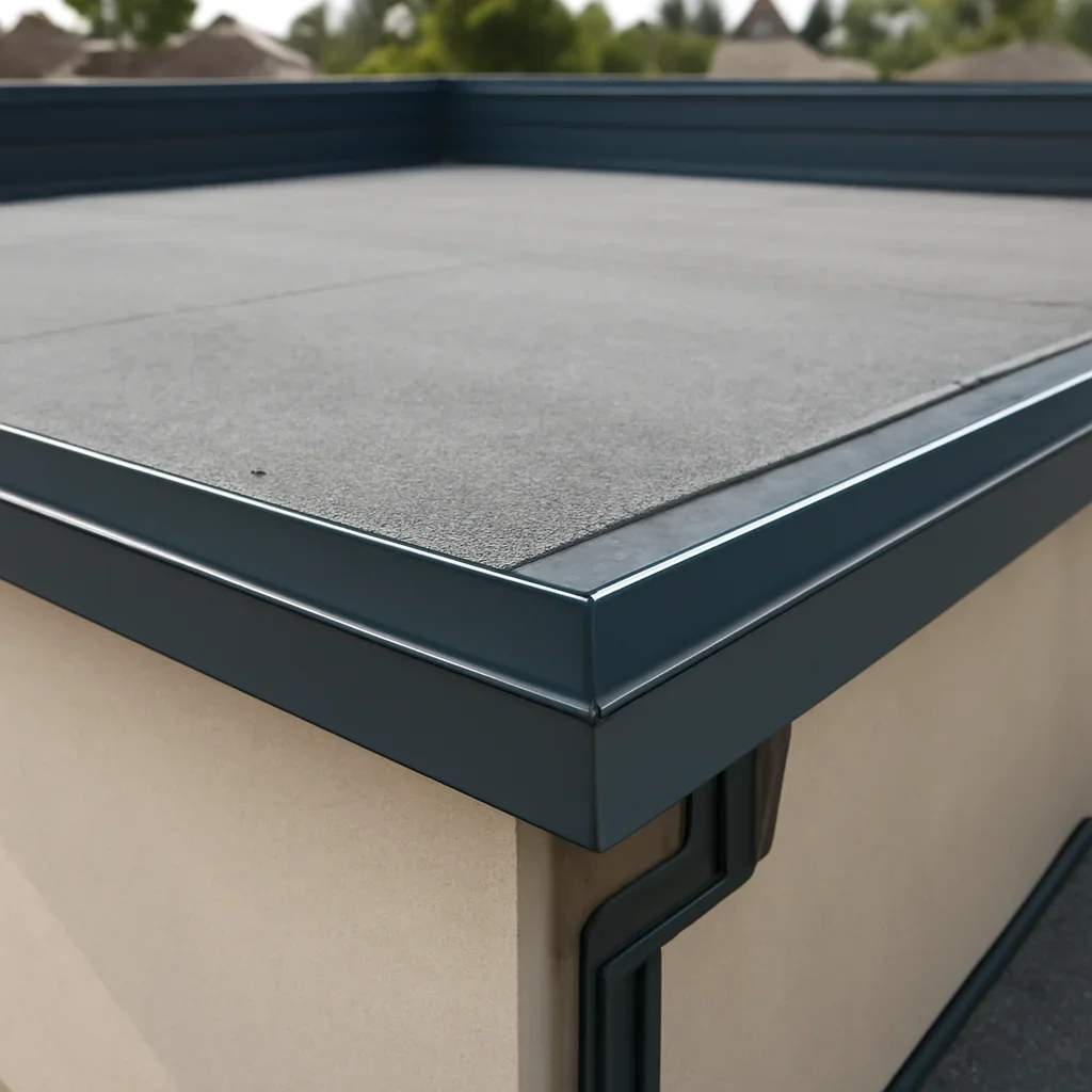 Completed roofing detail associated with torch-on roofing