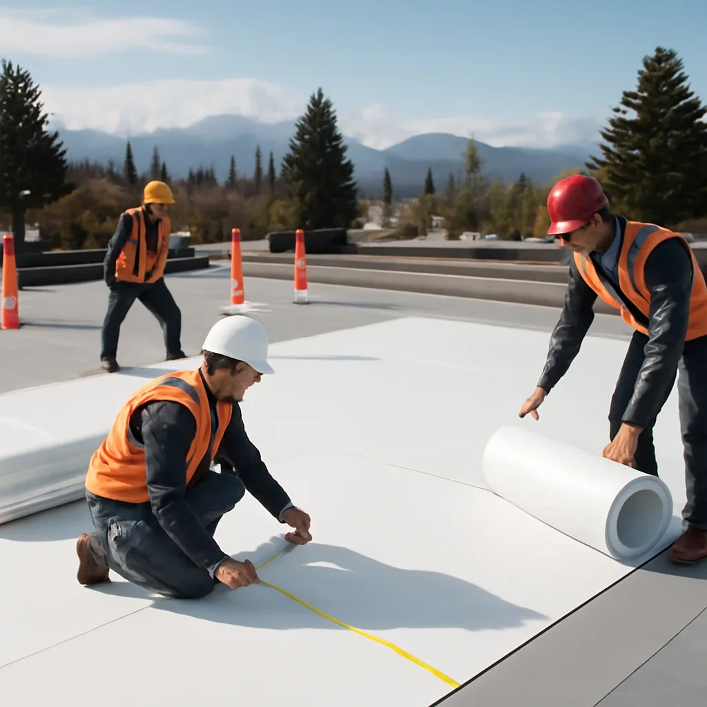 Organized work process for tpo roofing