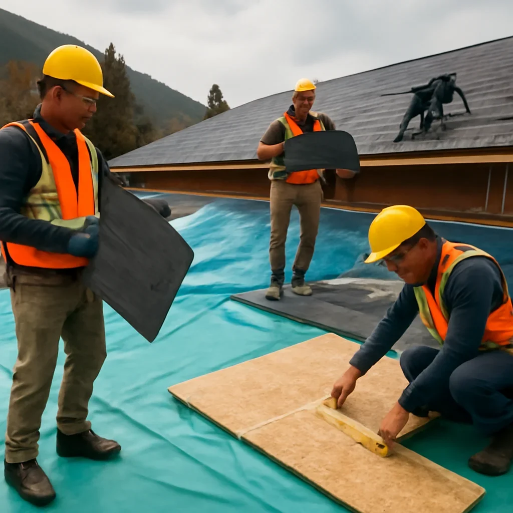 Organized work process for roofing company in trail, b.c.