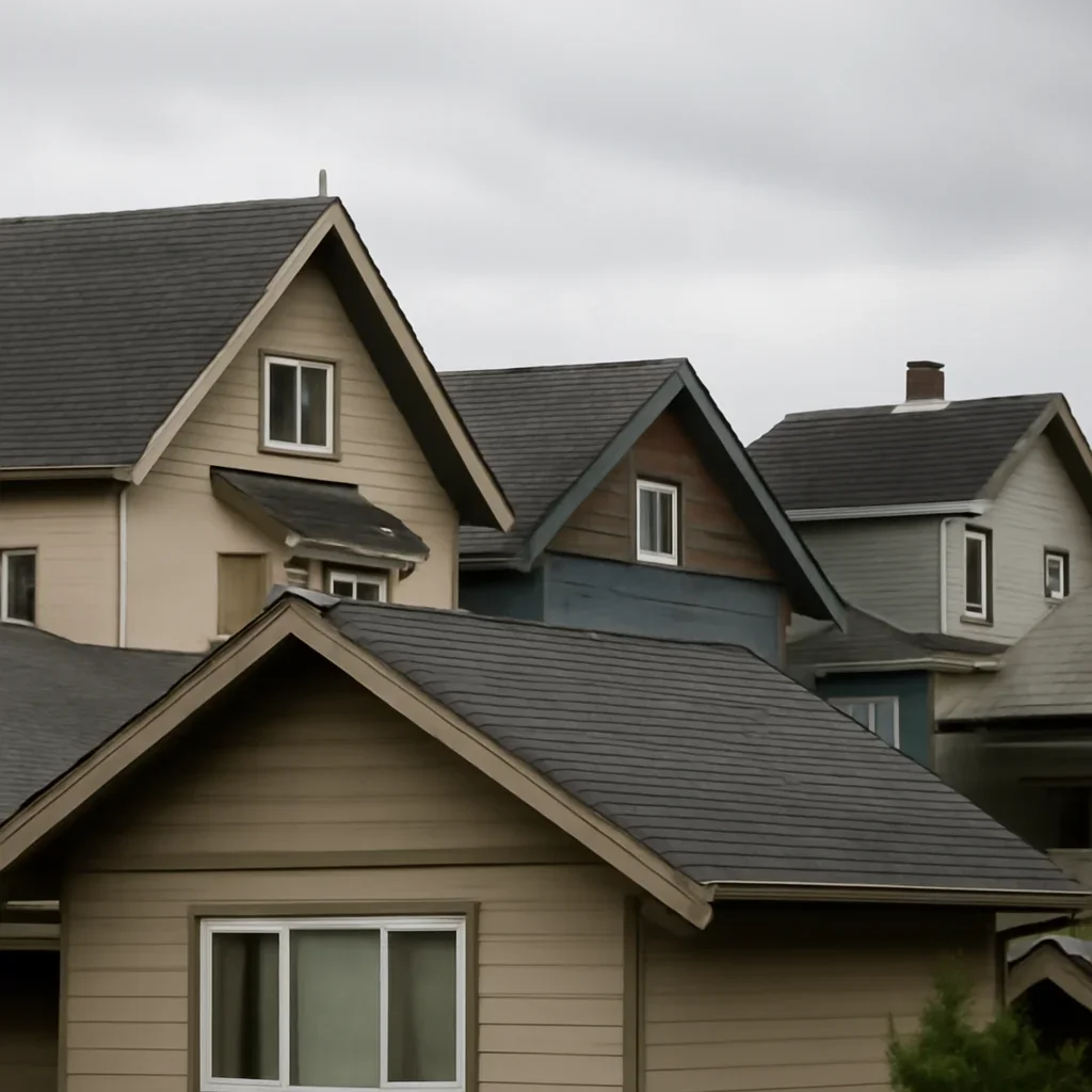 Local rooflines and building types relevant to roofing on vancouver island