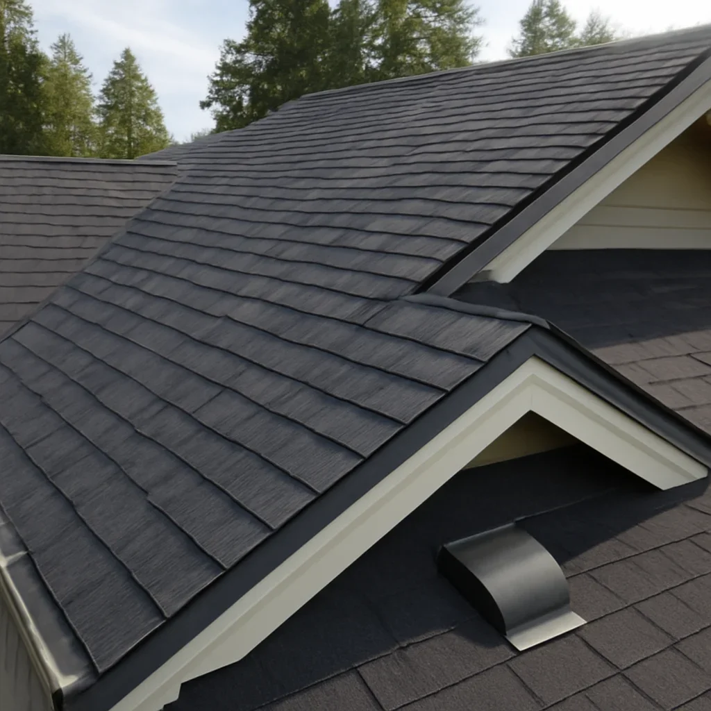 Completed roofing detail associated with ventilation correction and shingle replacement