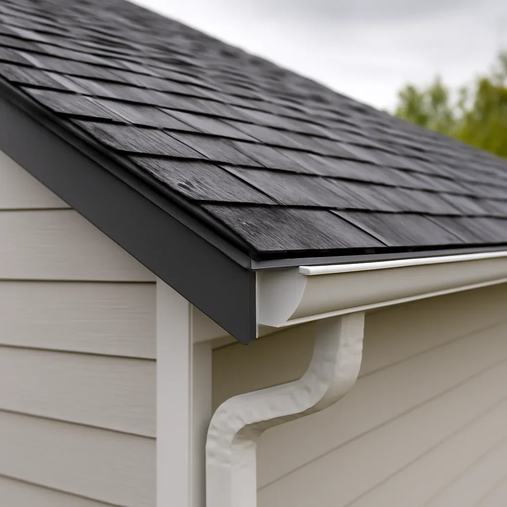 Completed roofing detail associated with what causes gutters to overflow during b.c. rainstorms?