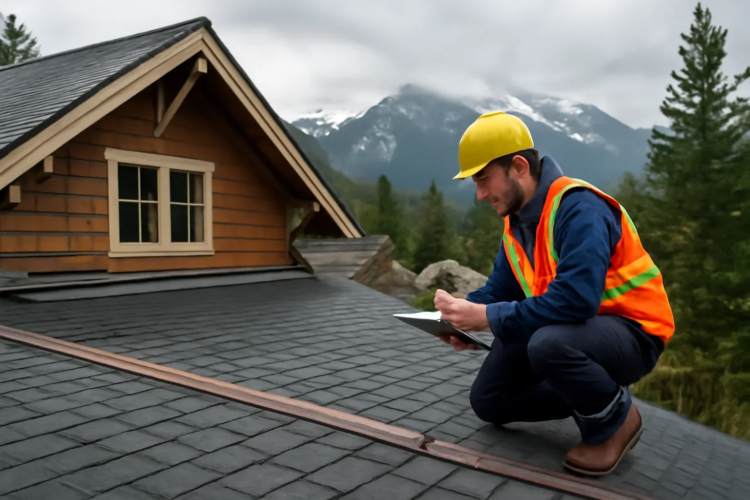 Roofing assessment at a Whistler property