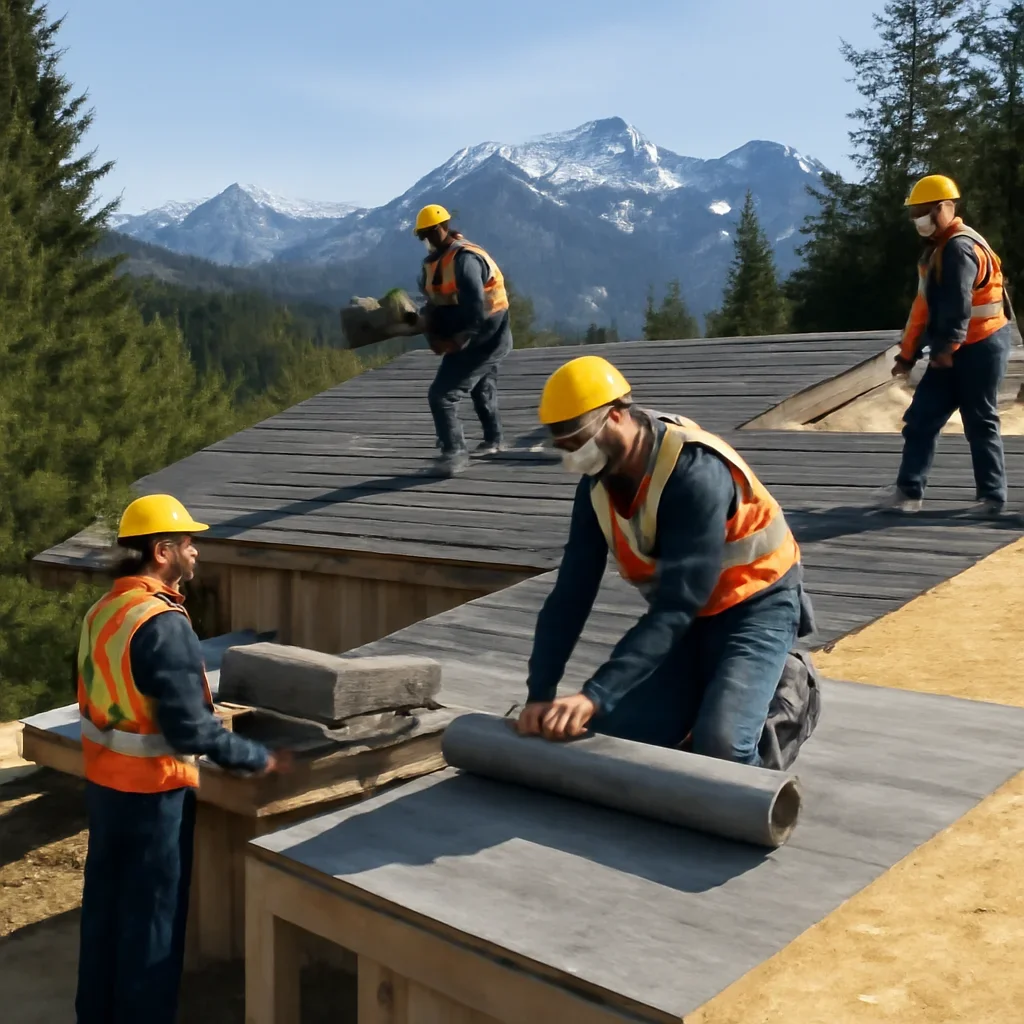 Organized work process for roofing company in whistler, b.c.