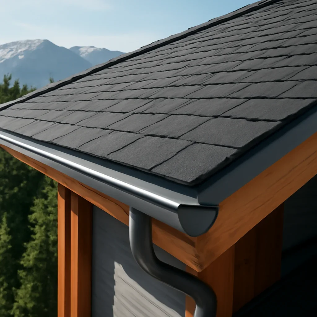 Completed roofing detail associated with roofing company in whistler, b.c.
