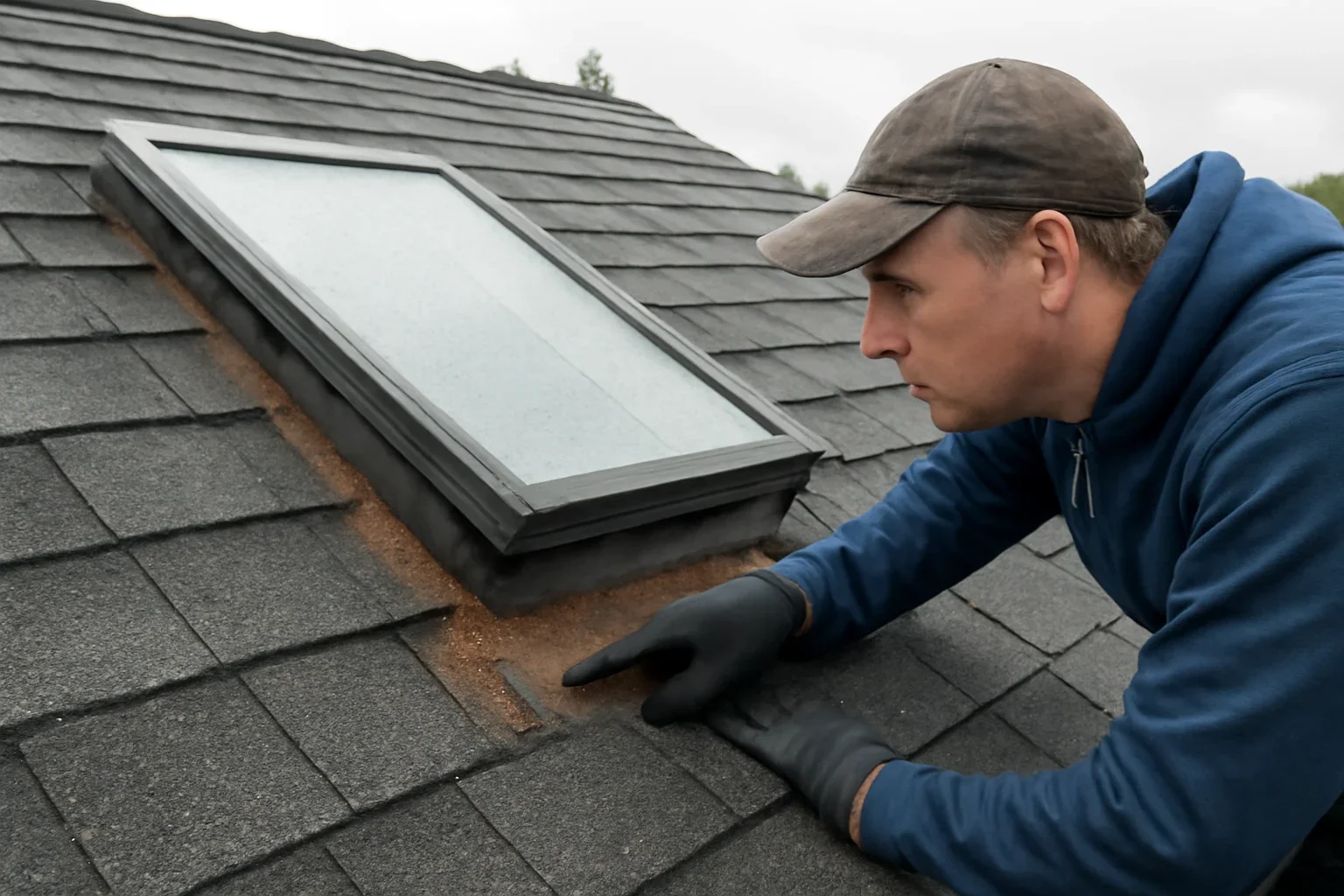 Roof detail supporting why skylights leak and how roofers diagnose them
