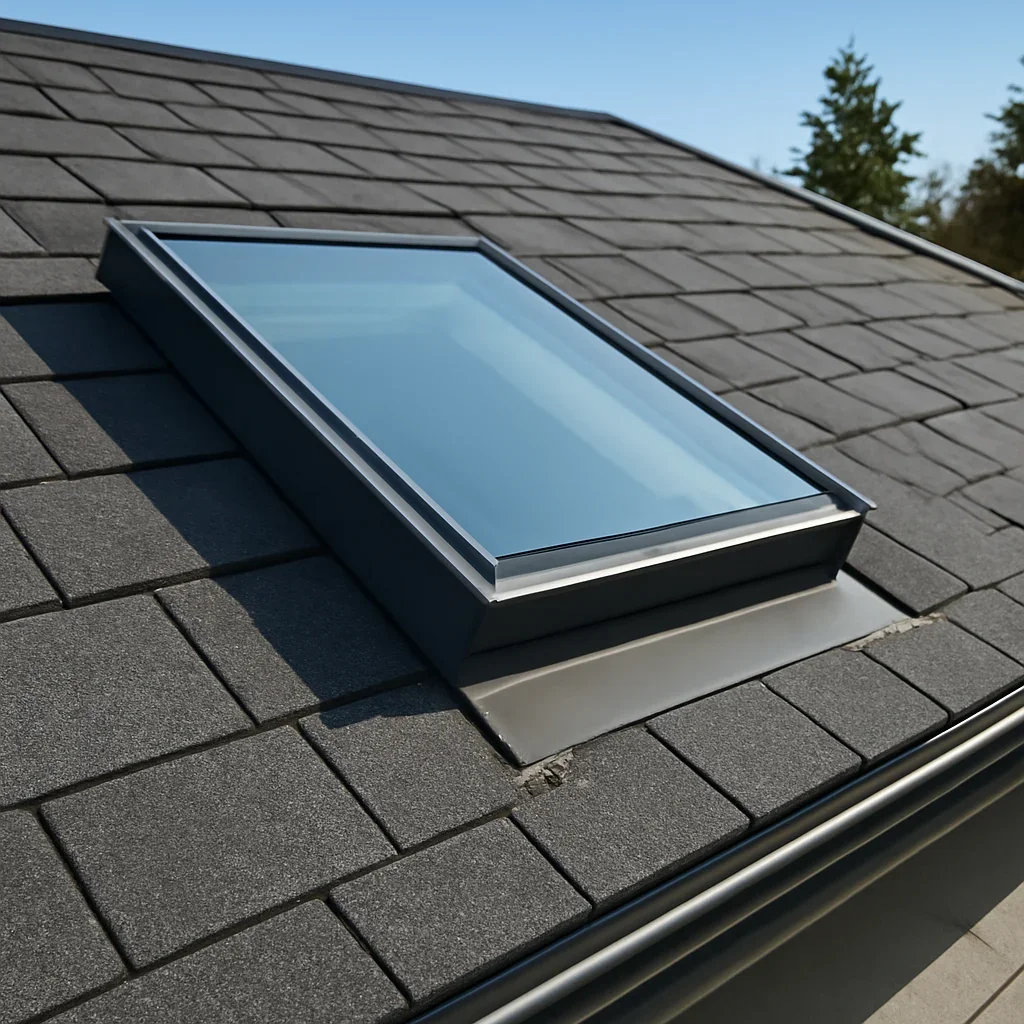 Completed roofing detail associated with why skylights leak and how roofers diagnose them