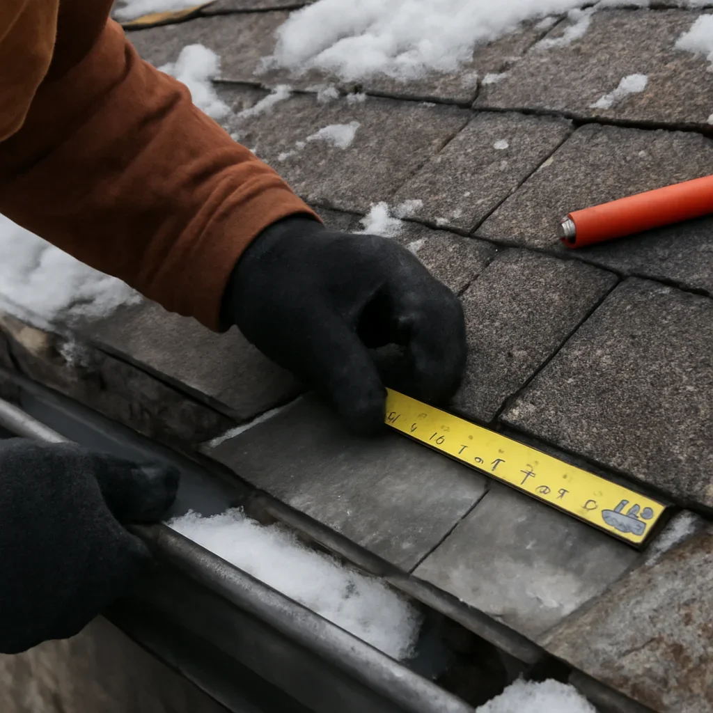 Close assessment of details connected to winter roof repair
